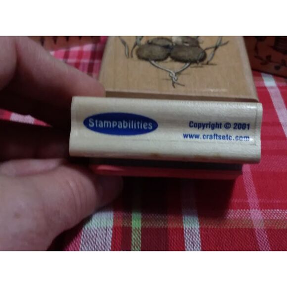 Stampabilities 2001 Rubber Stamp-THOUGHTFUL RIBBON ER 1016 Y2K Vintage Scrapbook - Picture 3 of 5